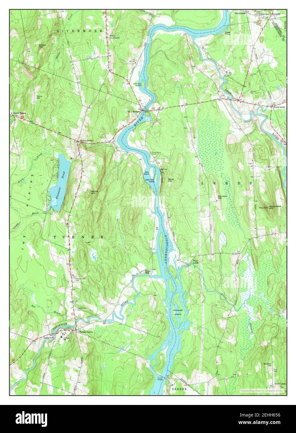 Turner Center, Maine, map 1967, 124000, United States of America by