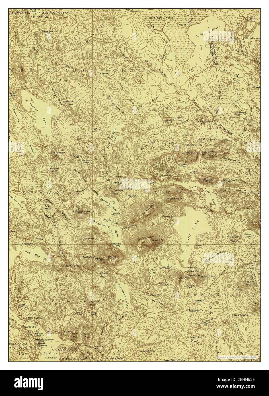 Tunk Lake, Maine, map 1930, 148000, United States of America by Timeless Maps, data U.S