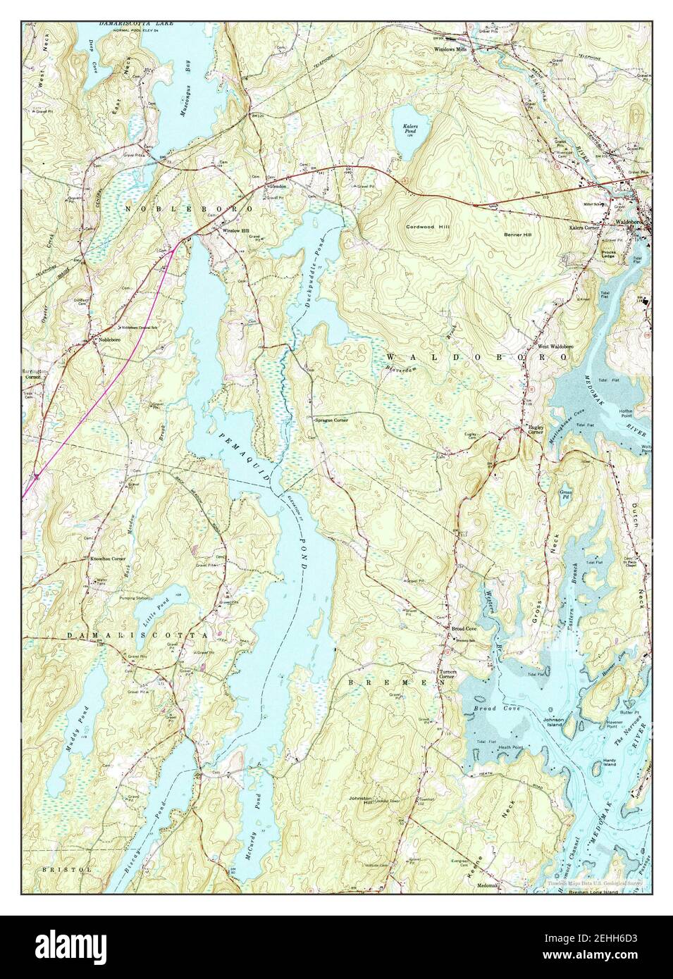 Waldoboro West, Maine, map 1965, 124000, United States of America by