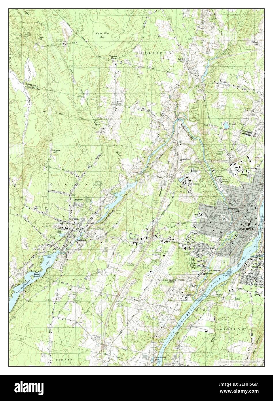 Waterville, Maine, map 1982, 124000, United States of America by