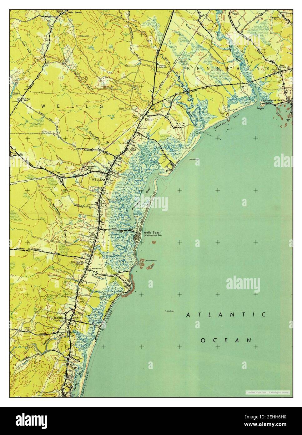 Map of wells maine Cut Out Stock Images & Pictures Alamy