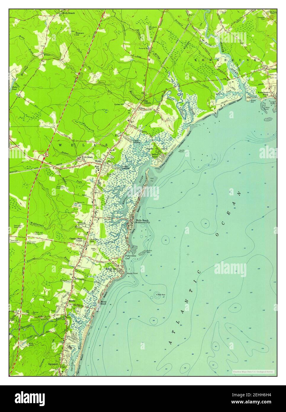Map of wells maine Cut Out Stock Images & Pictures Alamy