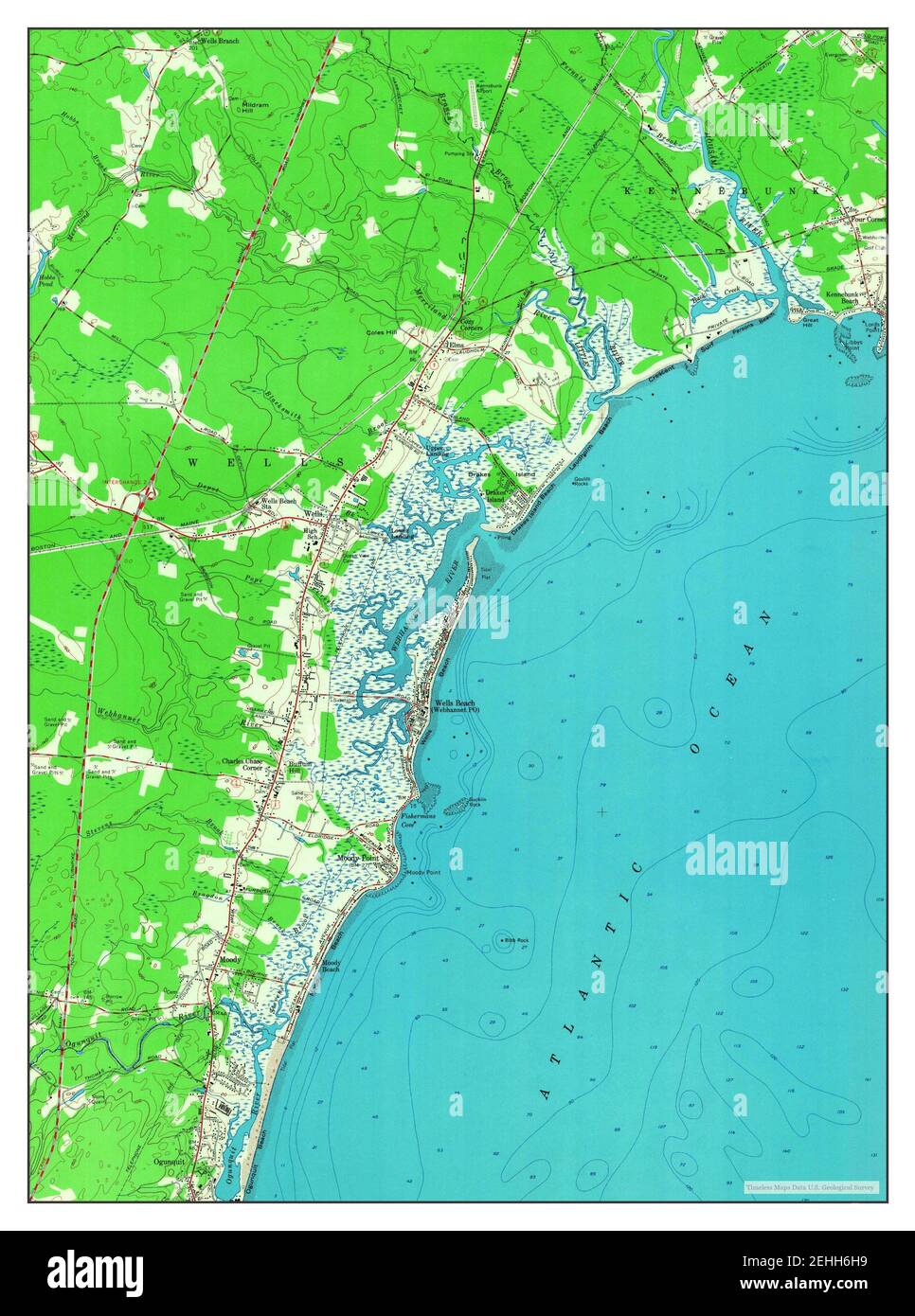 Map of wells maine Cut Out Stock Images & Pictures Alamy
