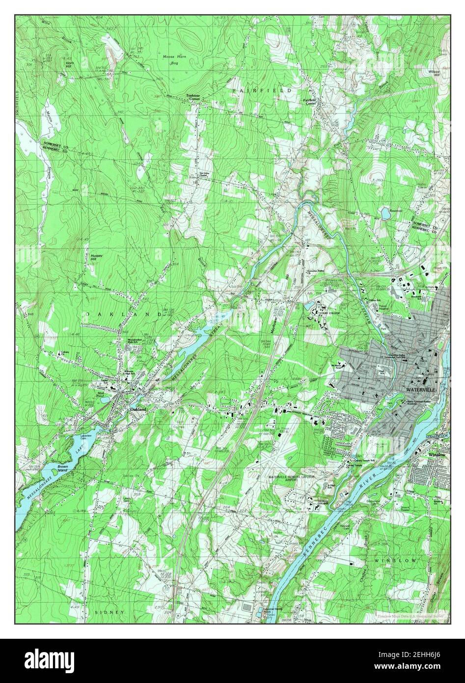 Waterville, Maine, map 1982, 124000, United States of America by