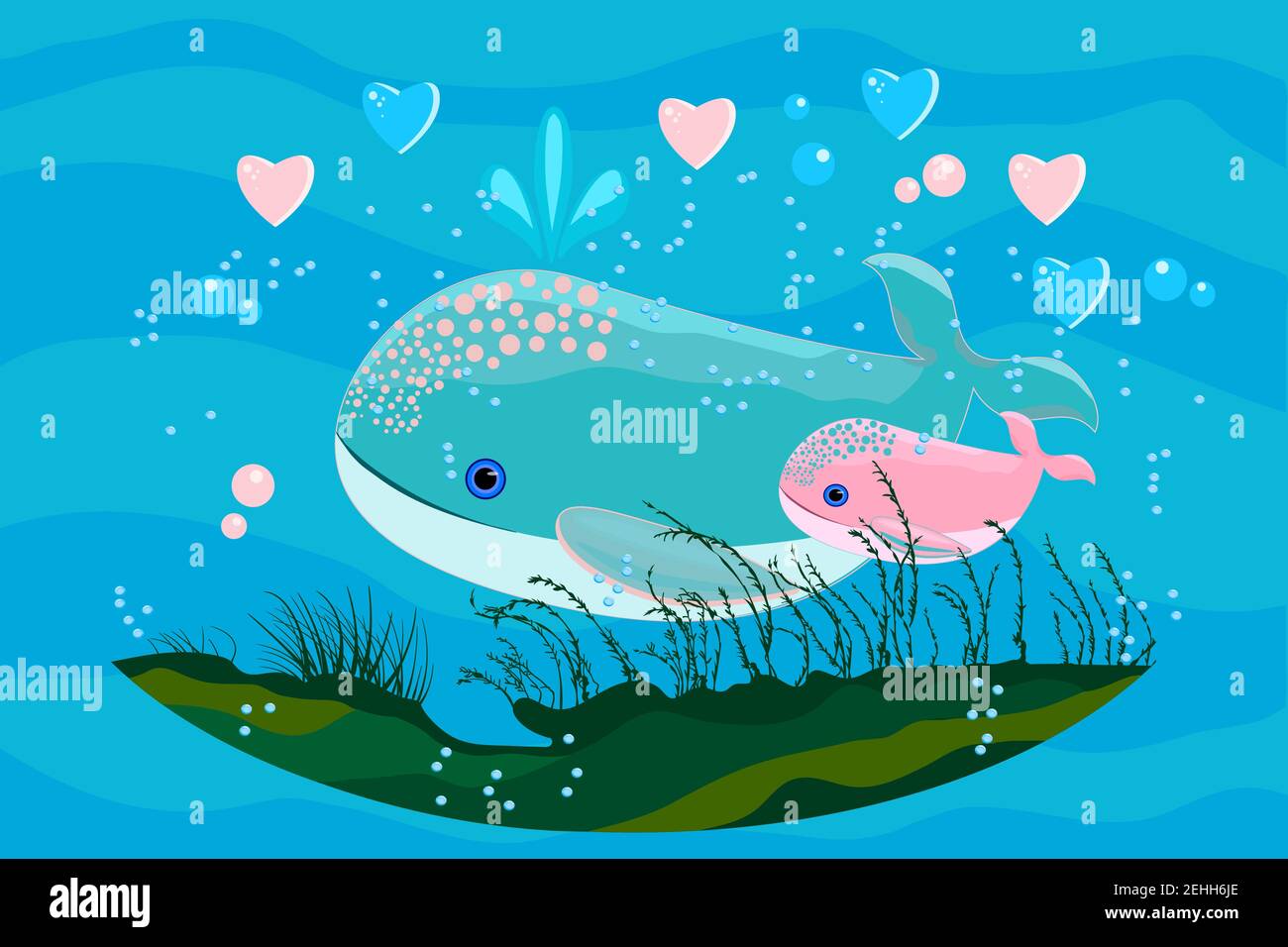 Whalebone whale underwater Stock Vector Images - Alamy