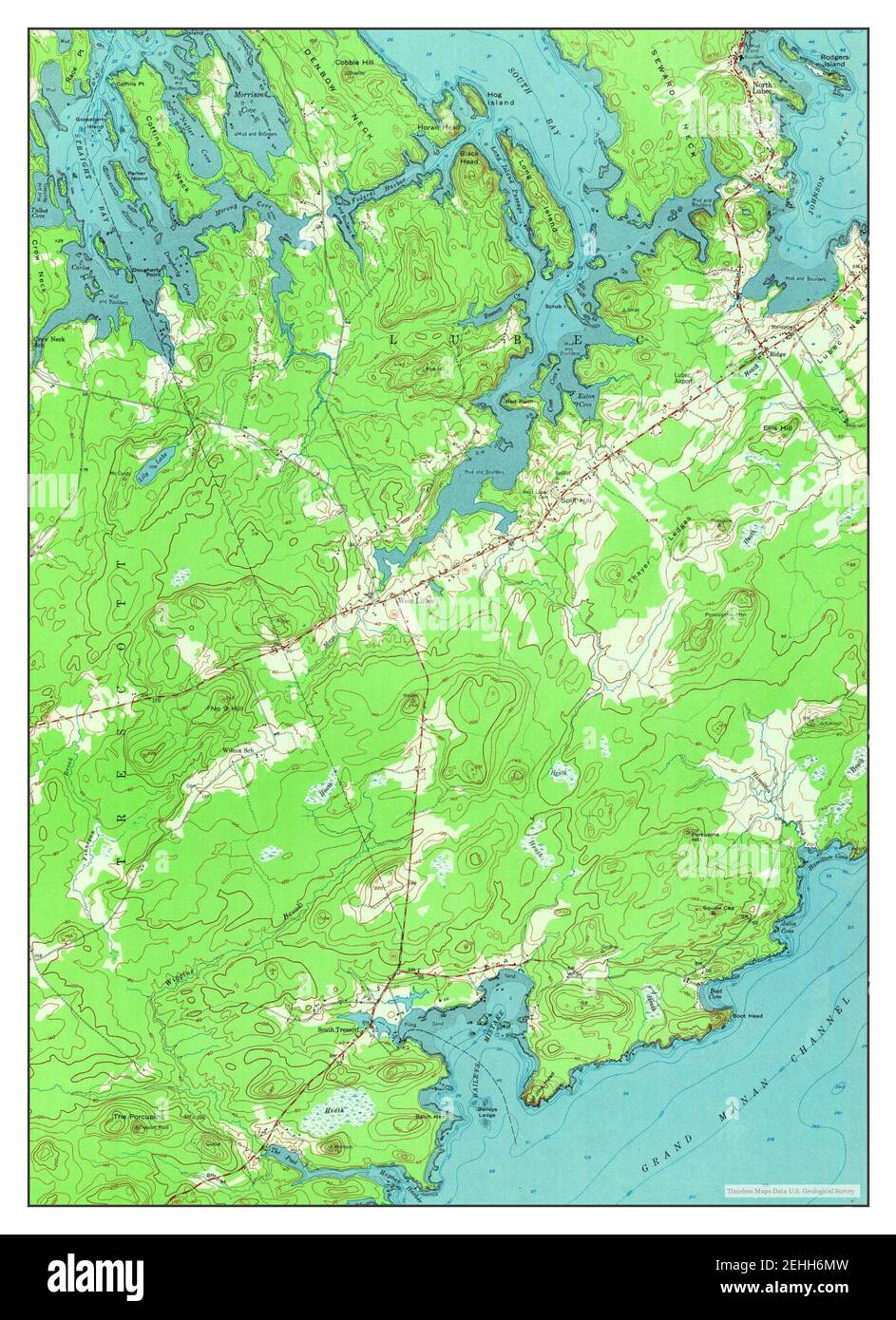 West Lubec, Maine, map 1949, 124000, United States of America by