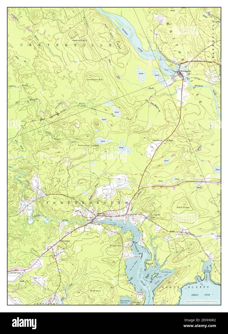 Whitneyville, Maine, map 1948, 124000, United States of America by