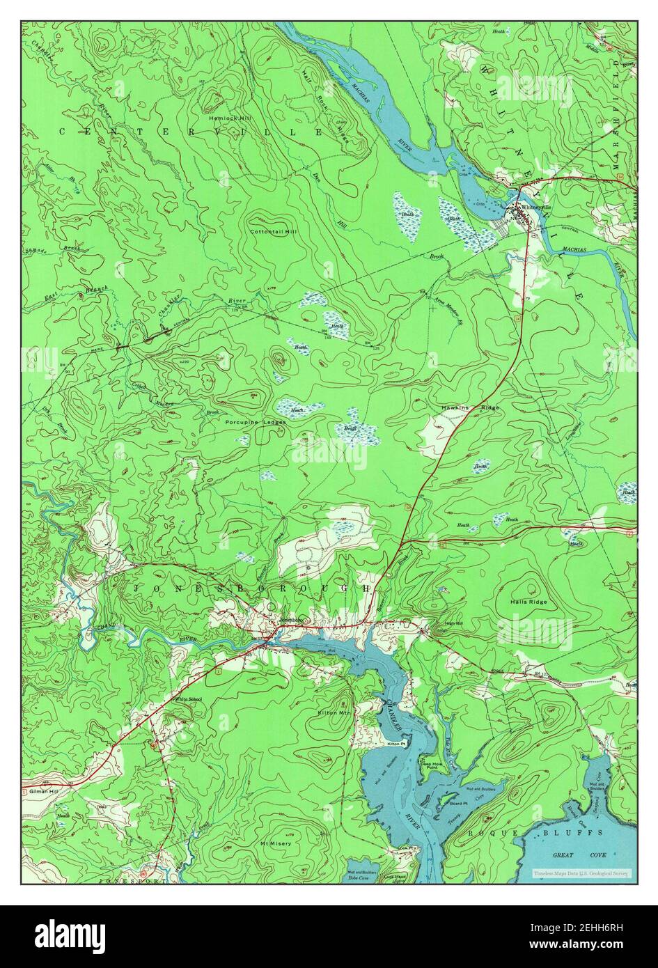 Whitneyville, Maine, map 1948, 124000, United States of America by