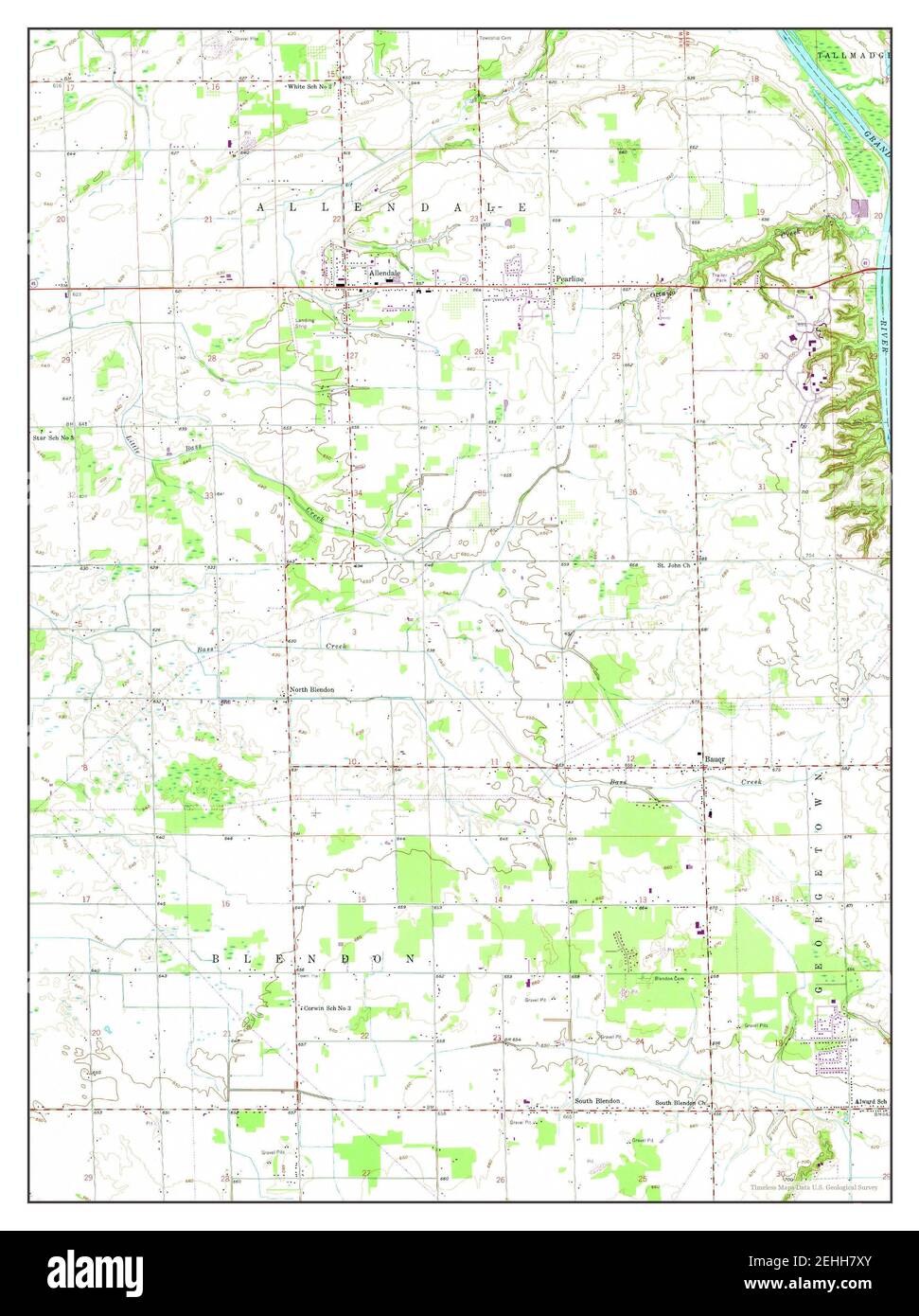 Allendale, Michigan, map 1958, 124000, United States of America by