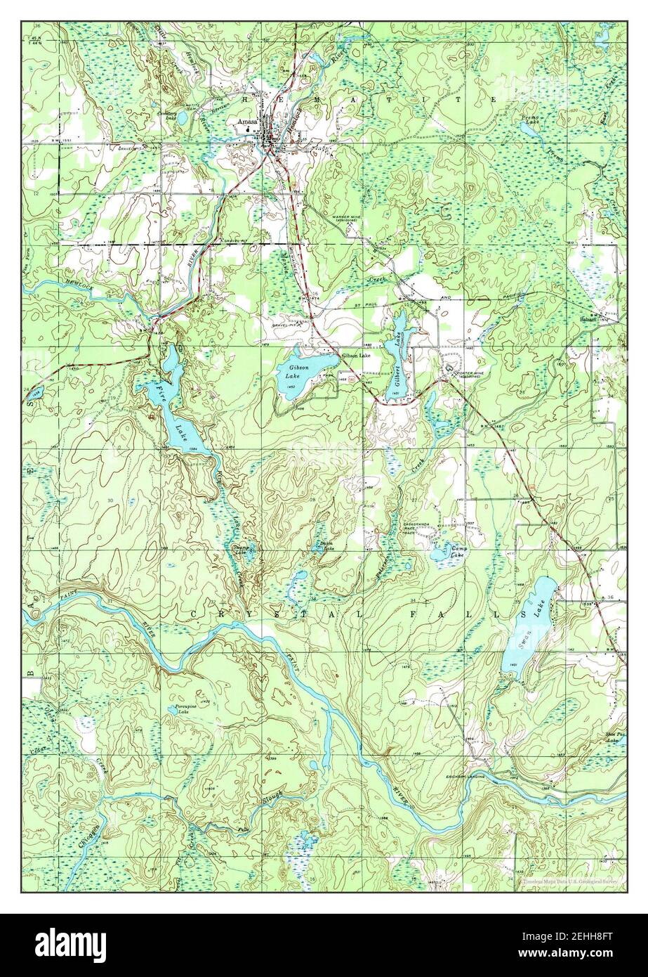 Amasa, Michigan, map 1945, 124000, United States of America by