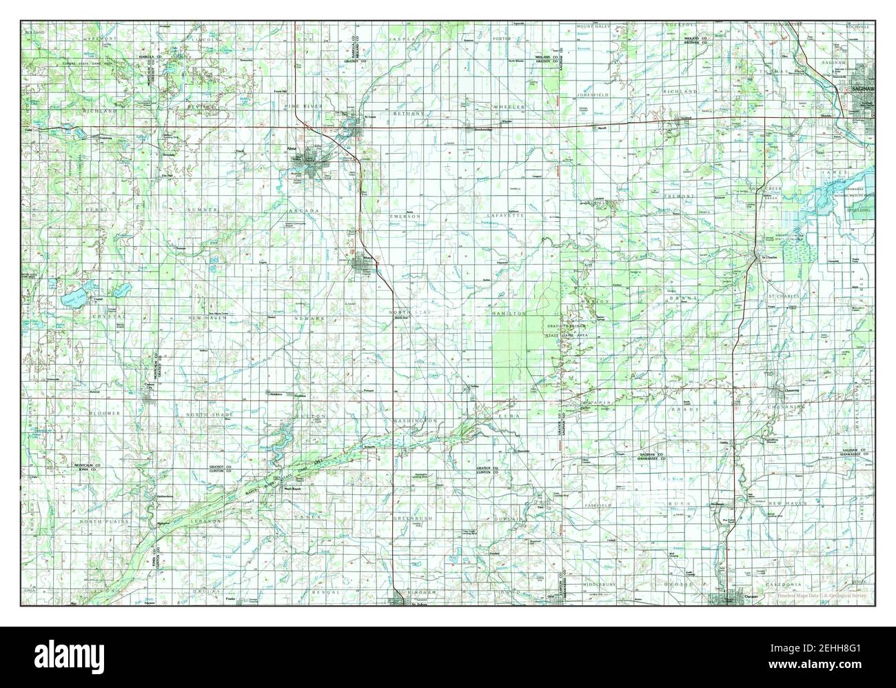 Alma, Michigan, map 1985, 1100000, United States of America by