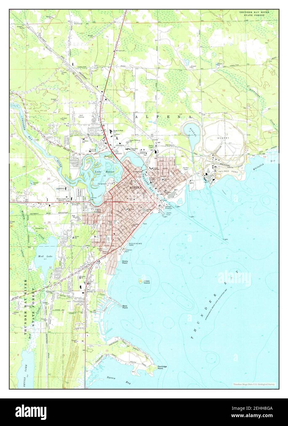 Alpena, Michigan, map 1971, 124000, United States of America by Timeless Maps, data U.S
