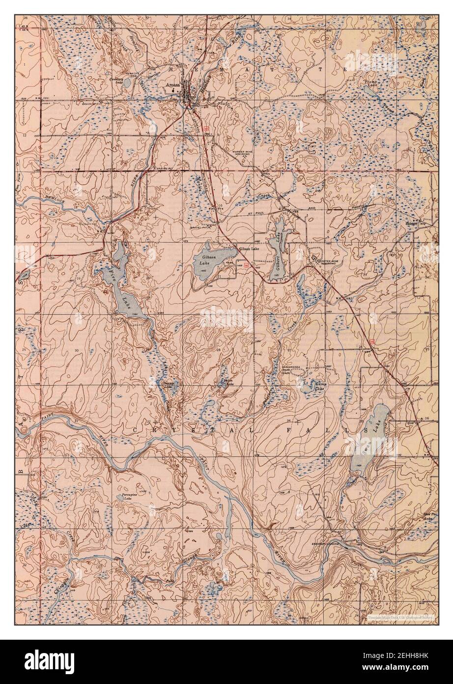 Amasa, Michigan, map 1947, 124000, United States of America by