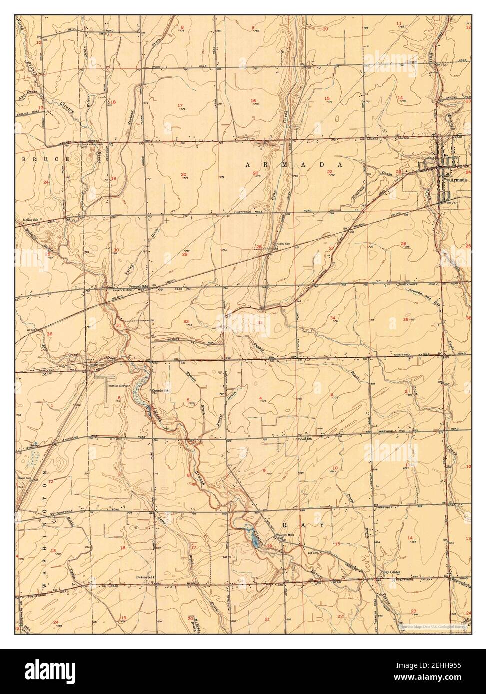 Armada, Michigan, map 1952, 1:24000, United States of America by 