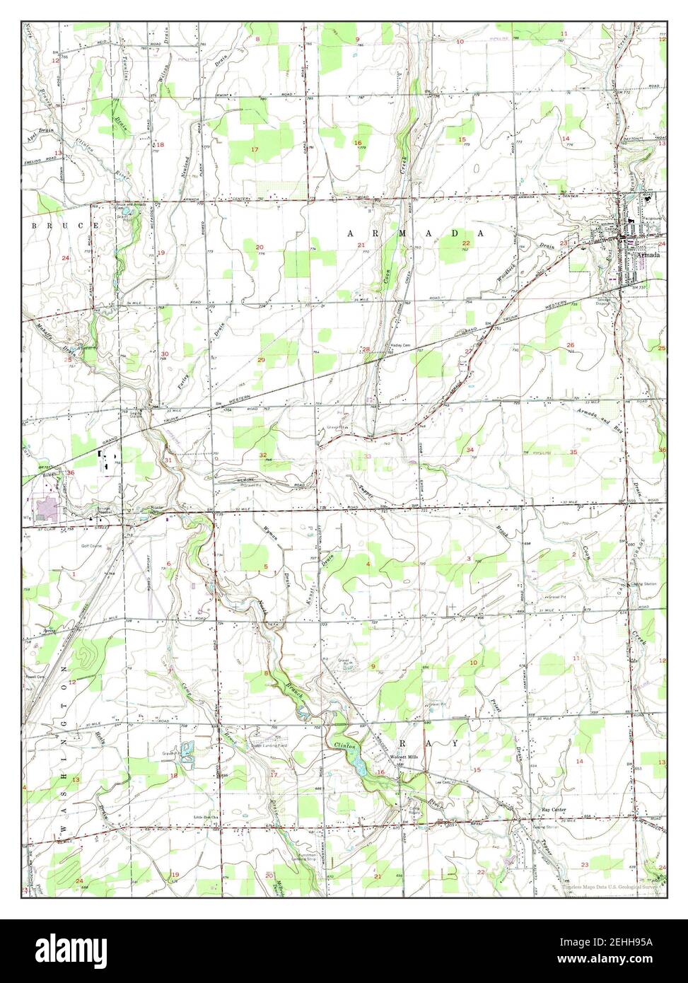 Armada, Michigan, map 1968, 124000, United States of America by