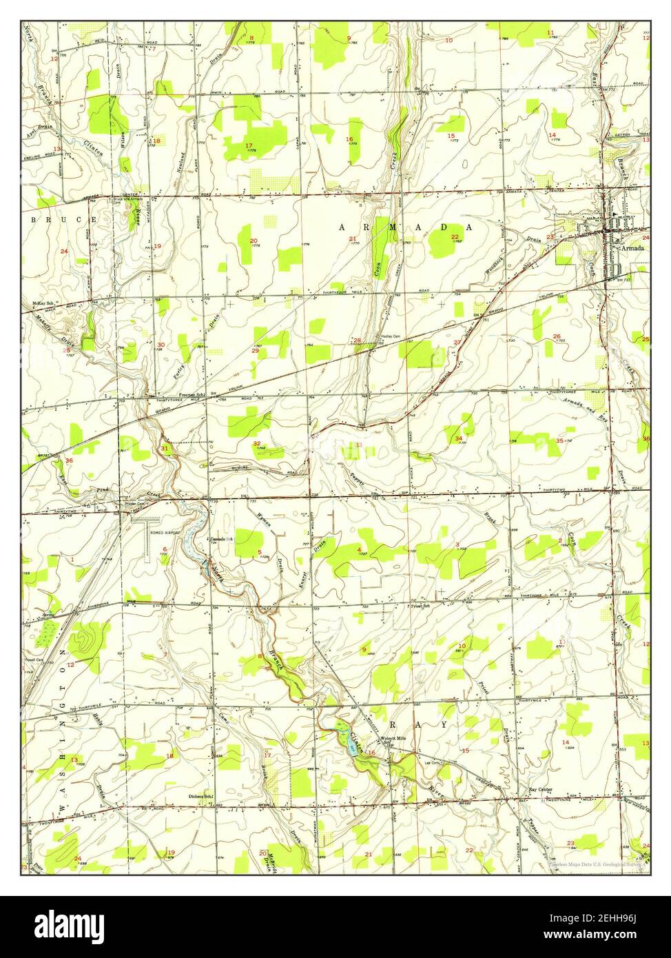 Armada, Michigan, map 1952, 124000, United States of America by