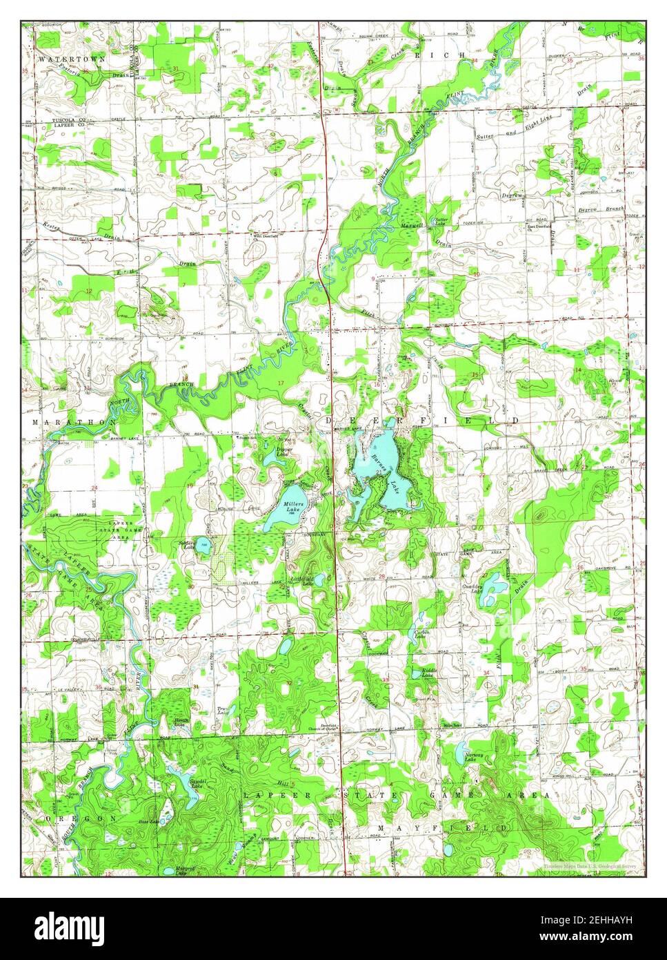 Barnes Lake, Michigan, map 1963, 124000, United States of America by