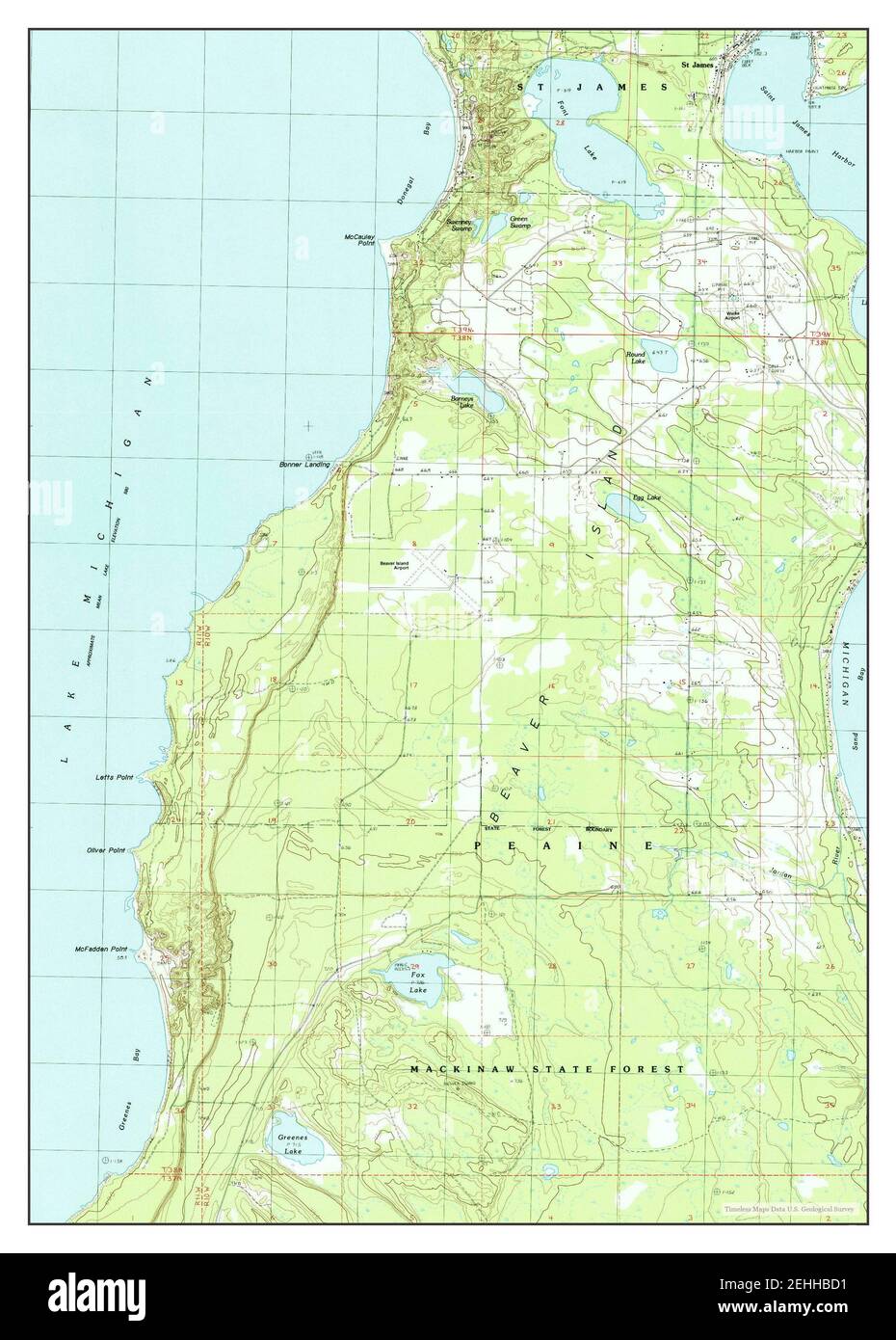 Beaver Island North Map 1986