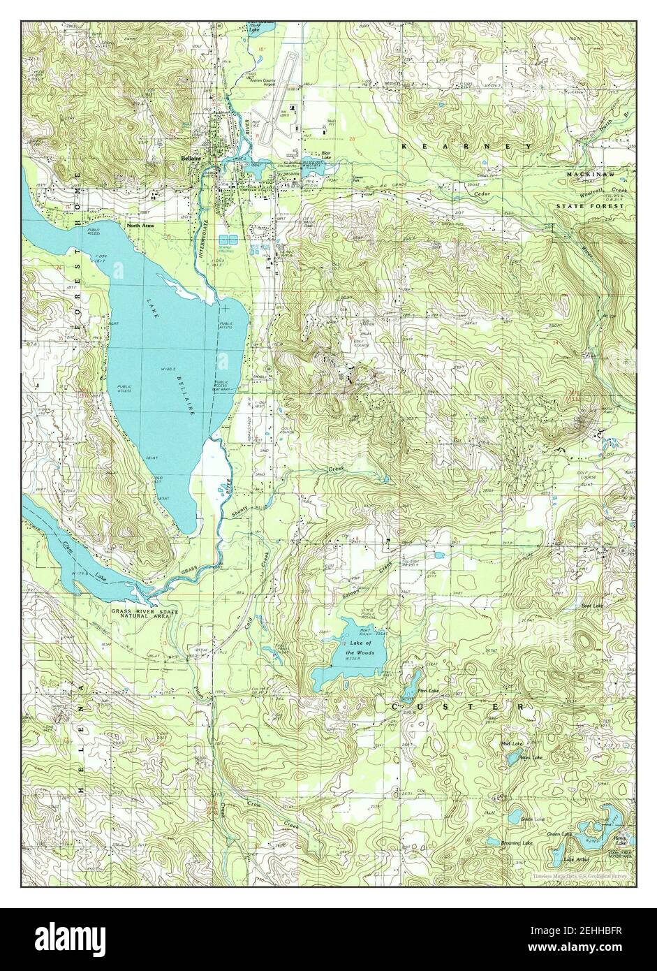 Bellaire, Michigan, map 1985, 124000, United States of America by