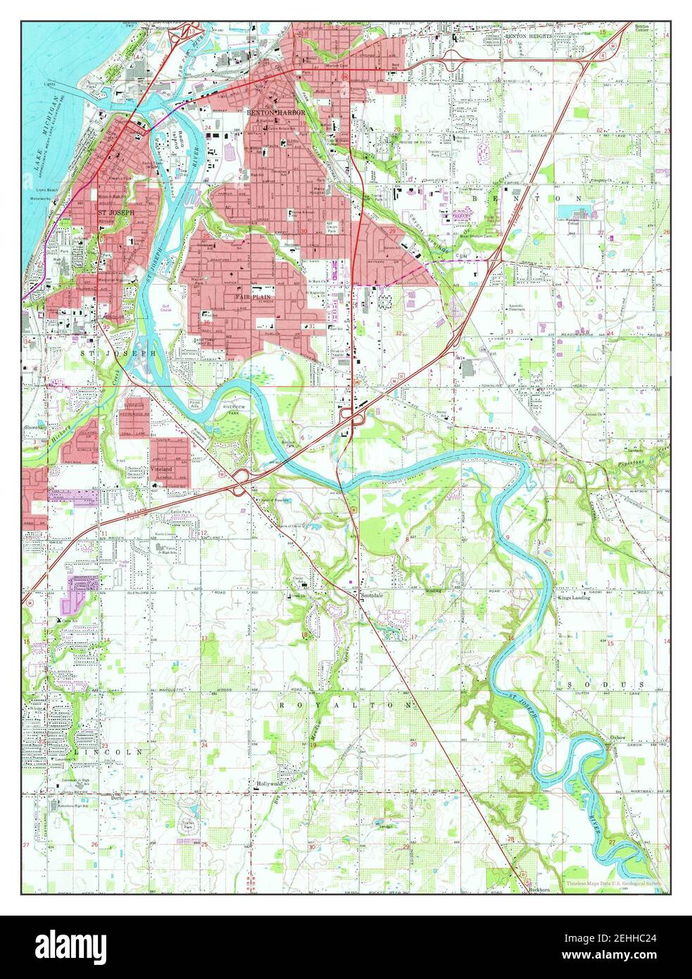 Benton Harbor, Michigan, map 1970, 1:24000, United States of America by 