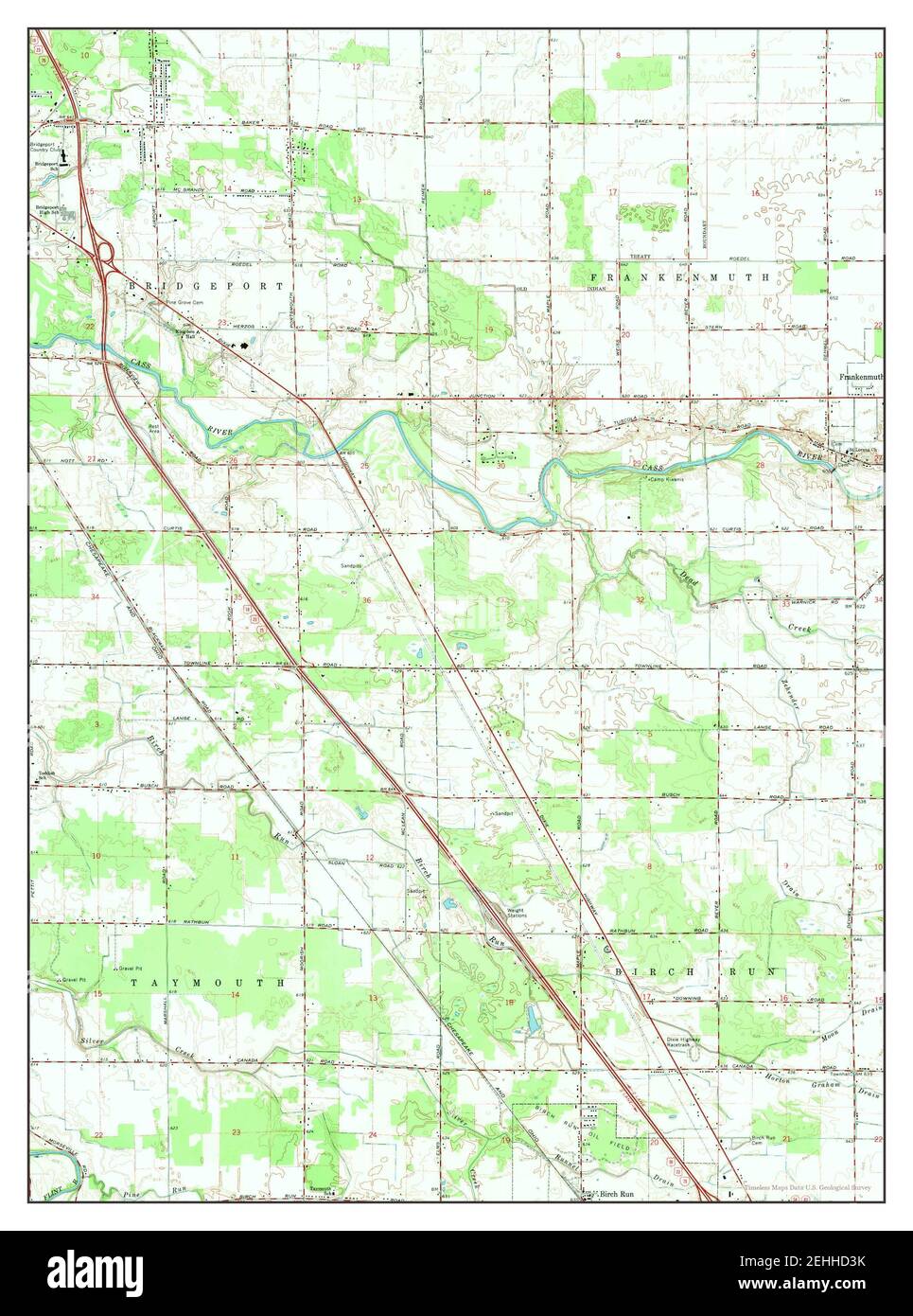 Birch Run North, Michigan, Map 1967