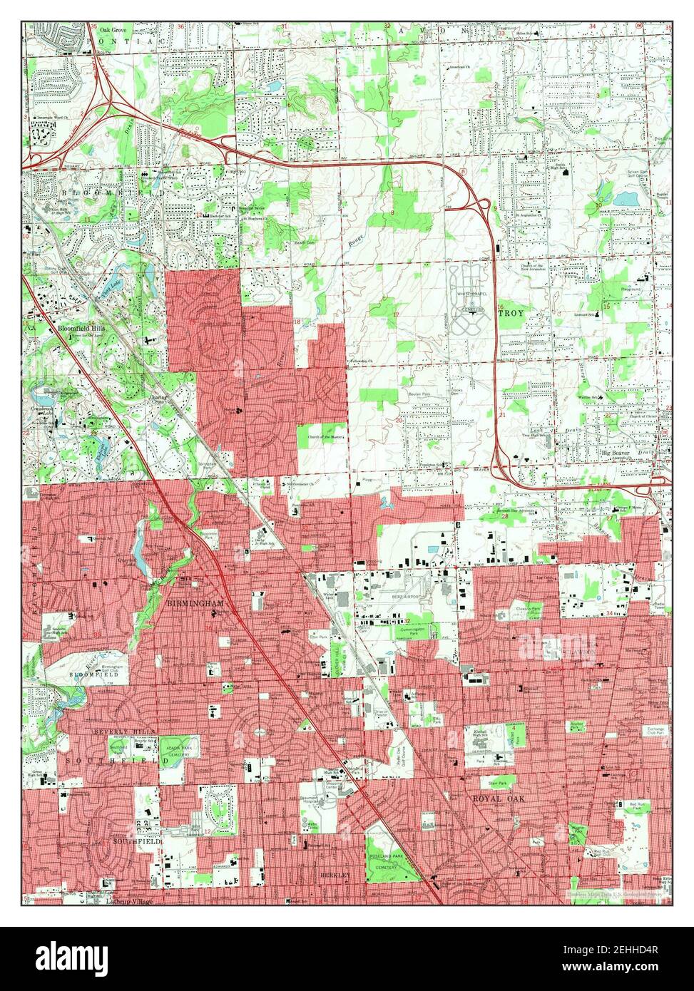 Map Of Birmingham Michigan Birmingham, Michigan, Map 1968, 1:24000, United States Of America By  Timeless Maps, Data U.s. Geological Survey Stock Photo - Alamy