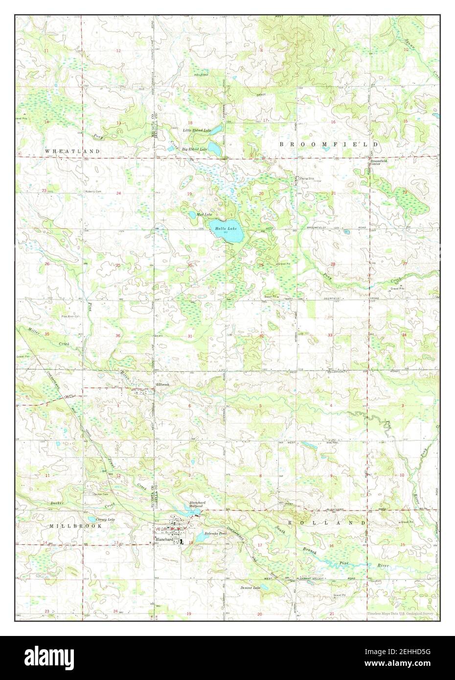 Blanchard, Michigan, map 1964, 124000, United States of America by