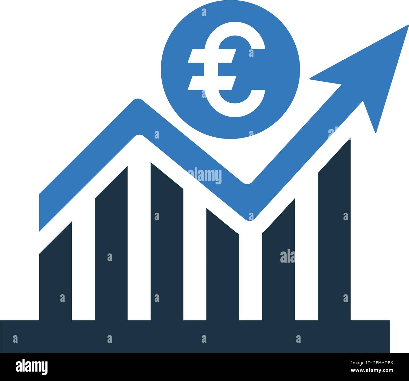 Euro bar chart financial report icon.. Beautiful design and fully editable vector for commercial, print media, web or any type of design projects. Stock Vector
