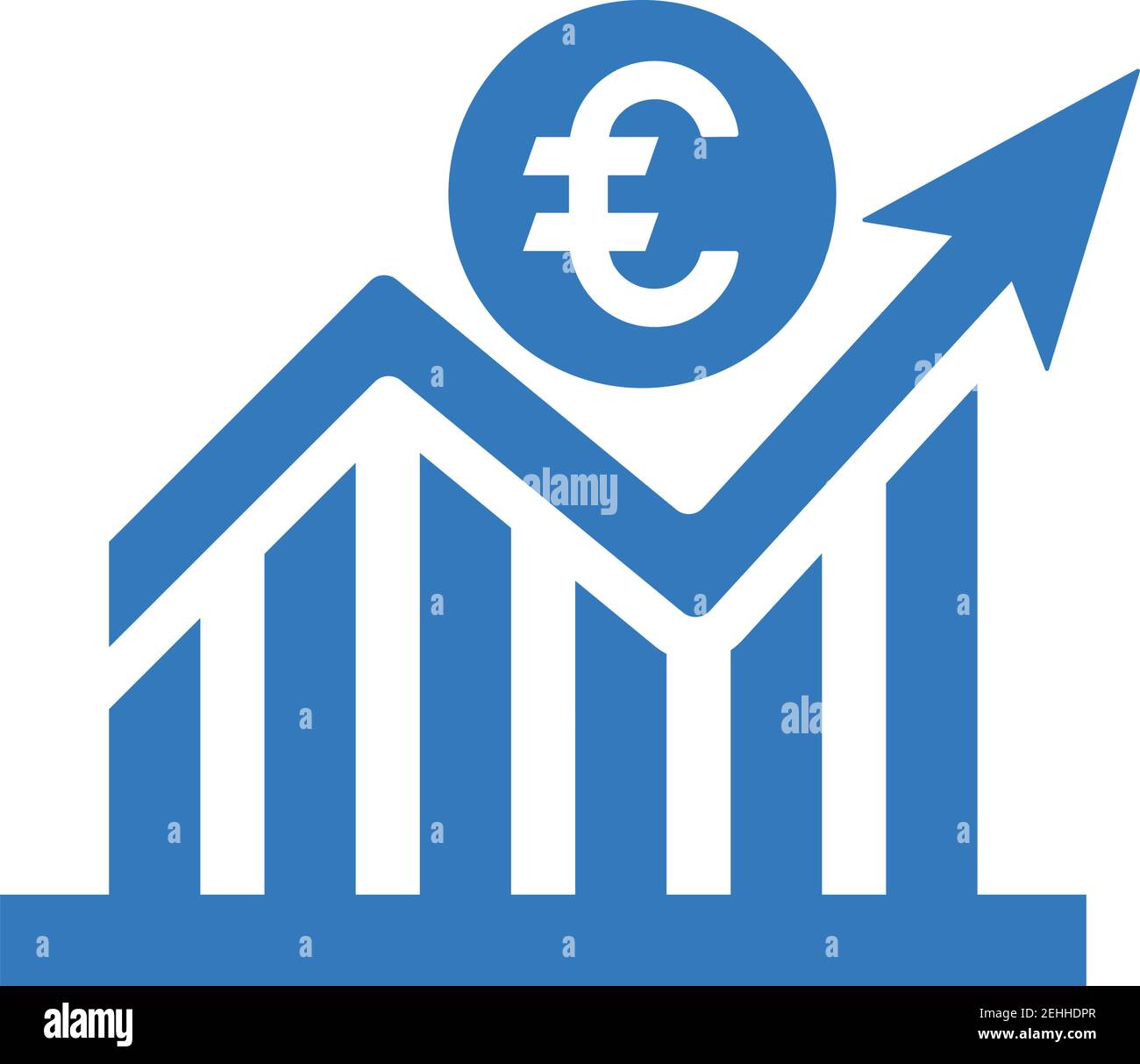 Euro bar chart financial report icon.. Beautiful design and fully editable vector for commercial, print media, web or any type of design projects. Stock Vector