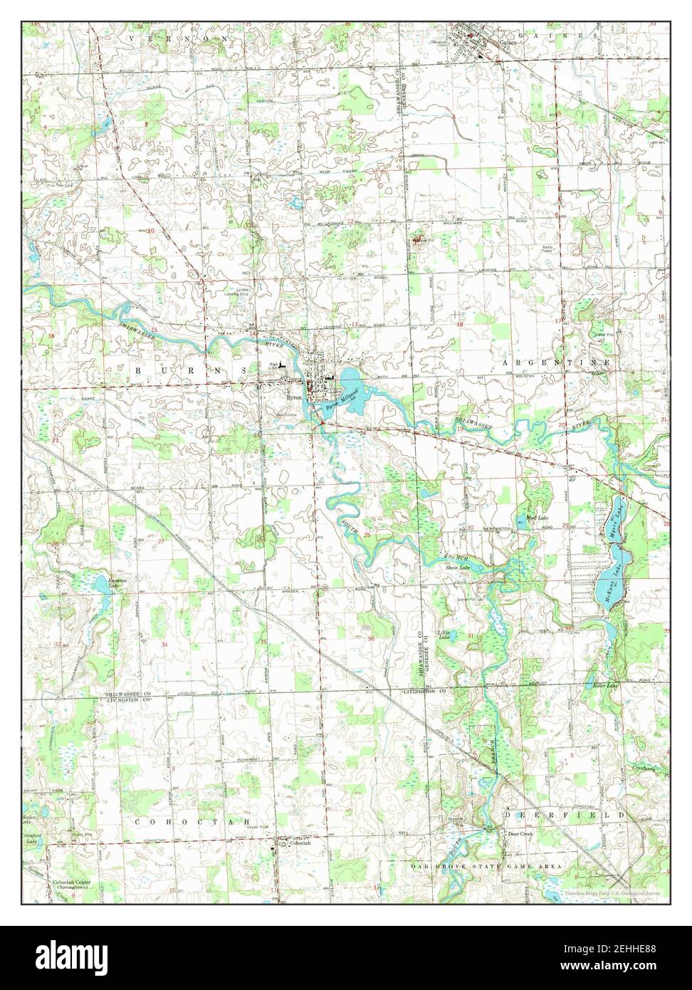 Byron, Michigan, map 1969, 124000, United States of America by Timeless Maps, data U.S