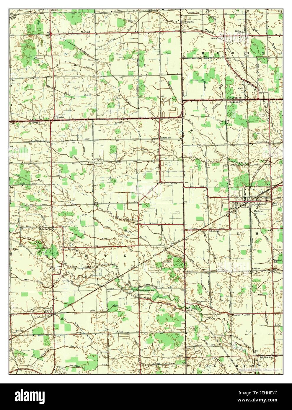 Carleton, Michigan, map 1942, 124000, United States of America by