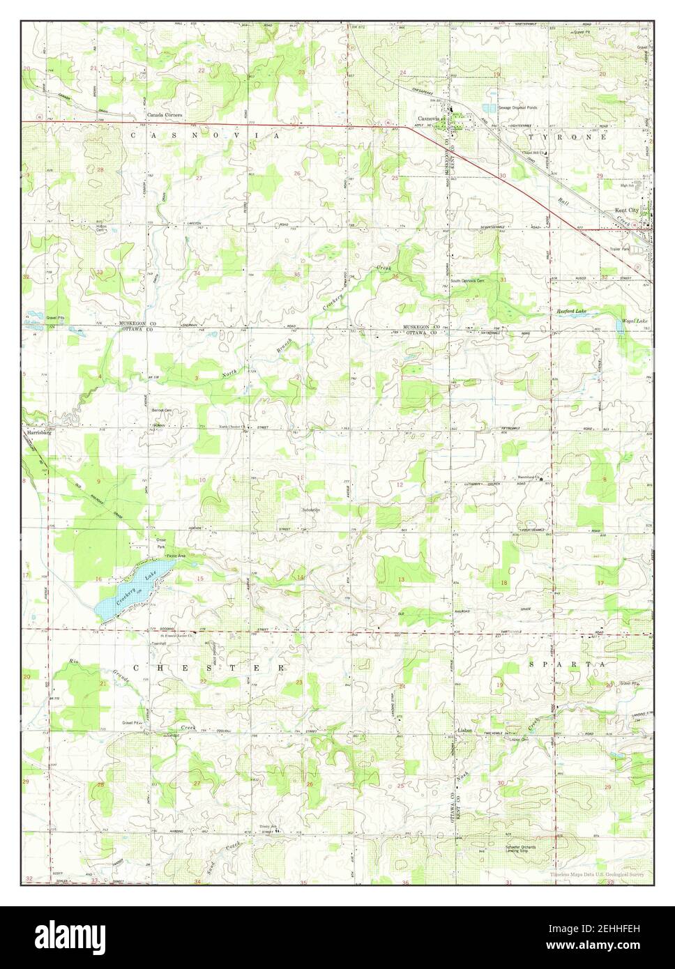 Casnovia, Michigan, map 1980, 124000, United States of America by Timeless Maps, data U.S