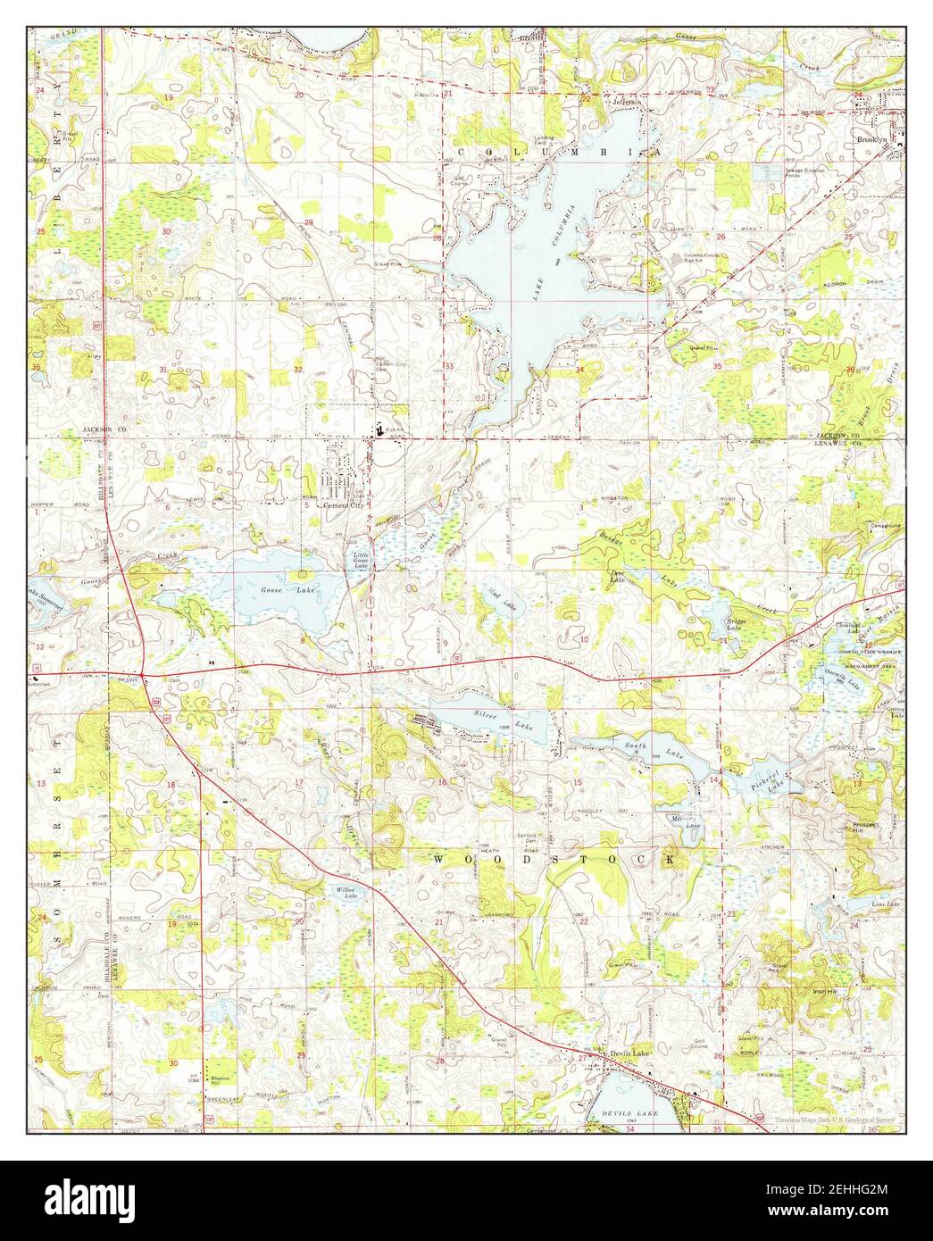 Cement City, Michigan, map 1971, 124000, United States of America by