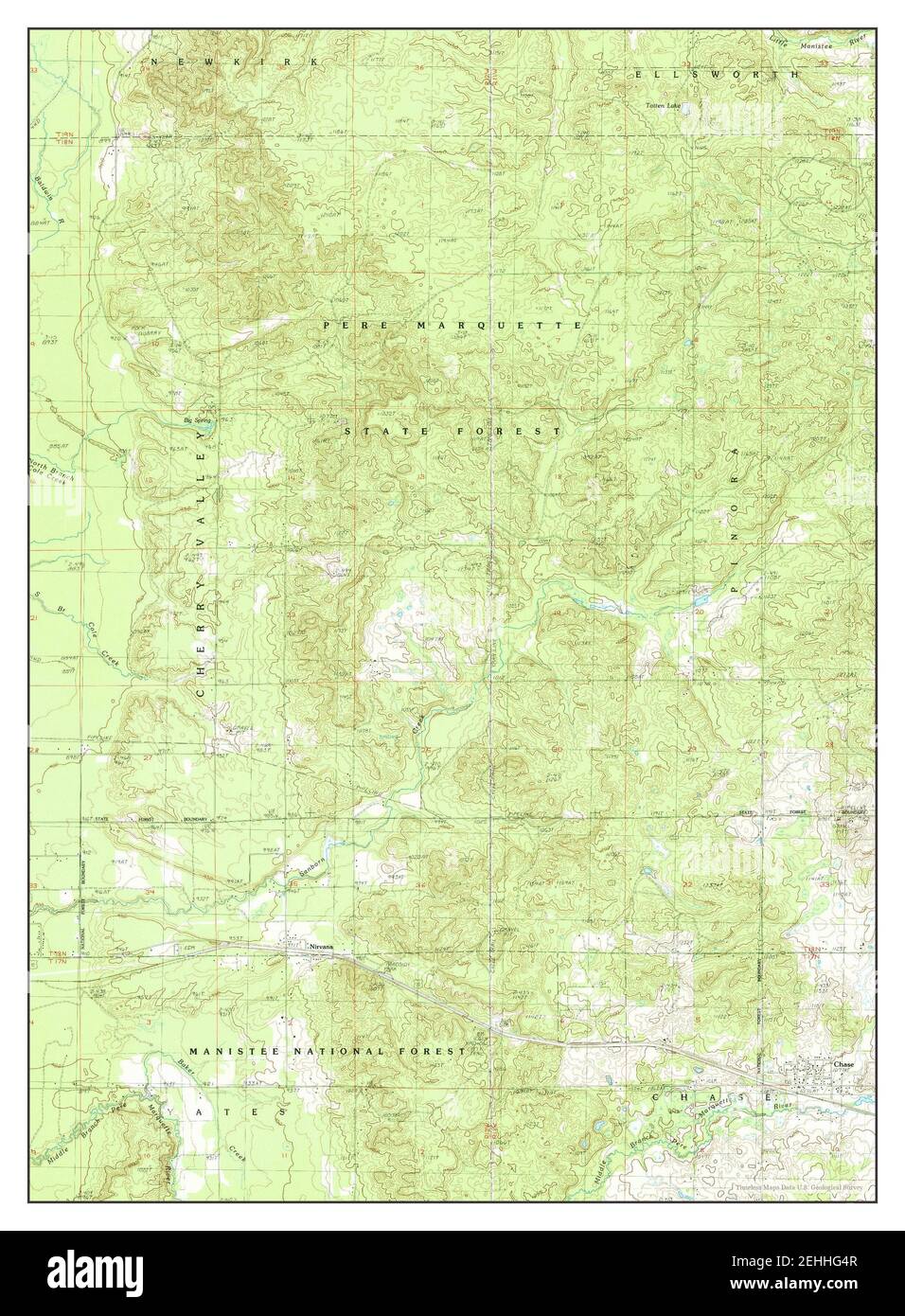 Chase, Michigan, map 1987, 124000, United States of America by