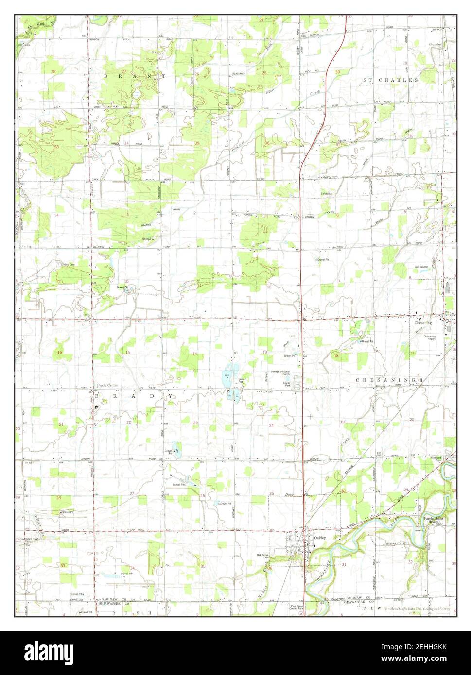 Chesaning West, Michigan, map 1974, 1:24000, United States of America ...