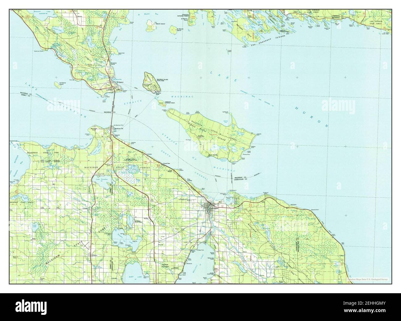 Cheboygan, Michigan, map 1984, 1:100000, United States of America by 
