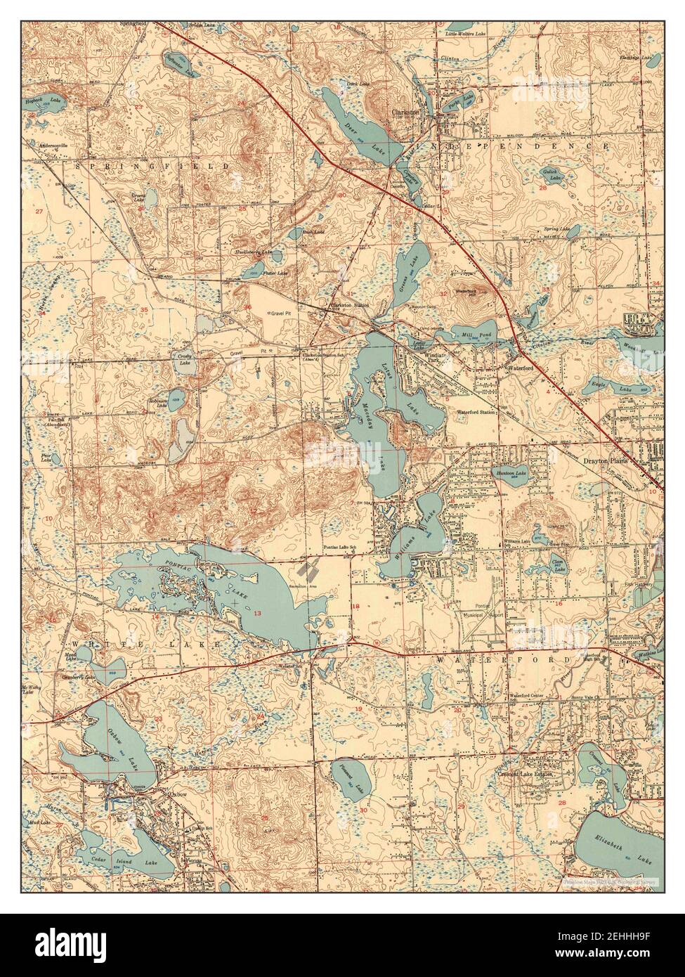Clarkston, Michigan, map 1952, 124000, United States of America by