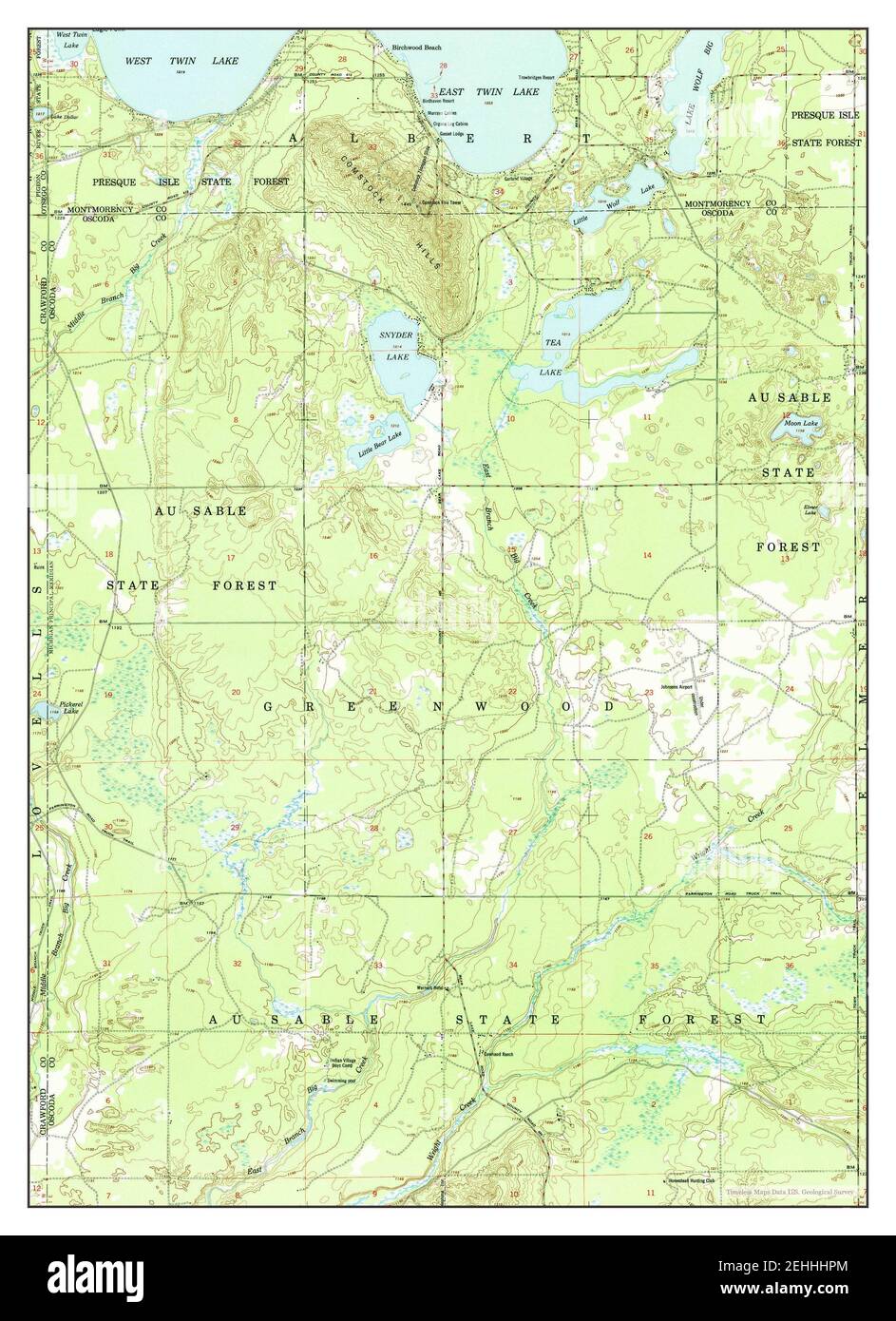 Comstock Hills, Michigan, map 1950, 1:24000, United States of America by Timeless Maps, data U.S. Geological Survey Stock Photo