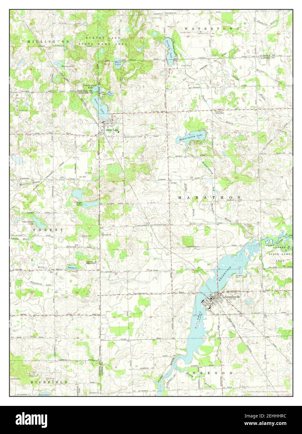 Columbiaville, Michigan, map 1963, 124000, United States of America by