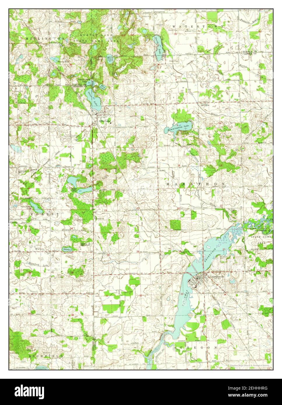 Columbiaville, Michigan, map 1963, 124000, United States of America by