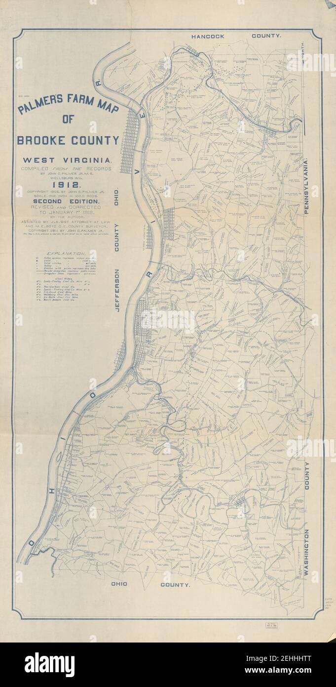 Palmer's farm map of Brooke County, West Virginia Stock Photo Alamy
