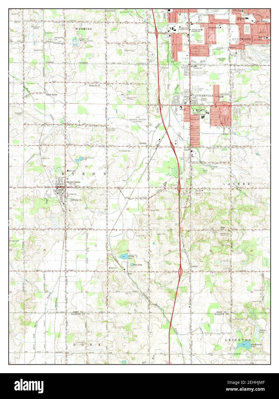 Cutlerville, Michigan, map 1967, 1:24000, United States of America by Timeless Maps, data U.S. Geological Survey Stock Photo
