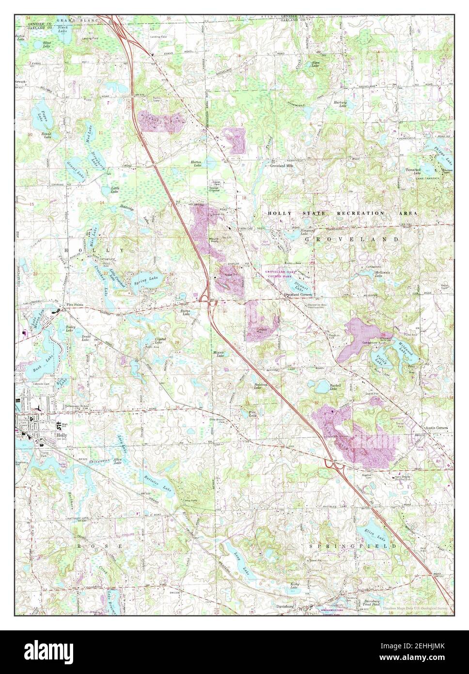 Davisburg, Michigan, map 1968, 124000, United States of America by Timeless Maps, data U.S