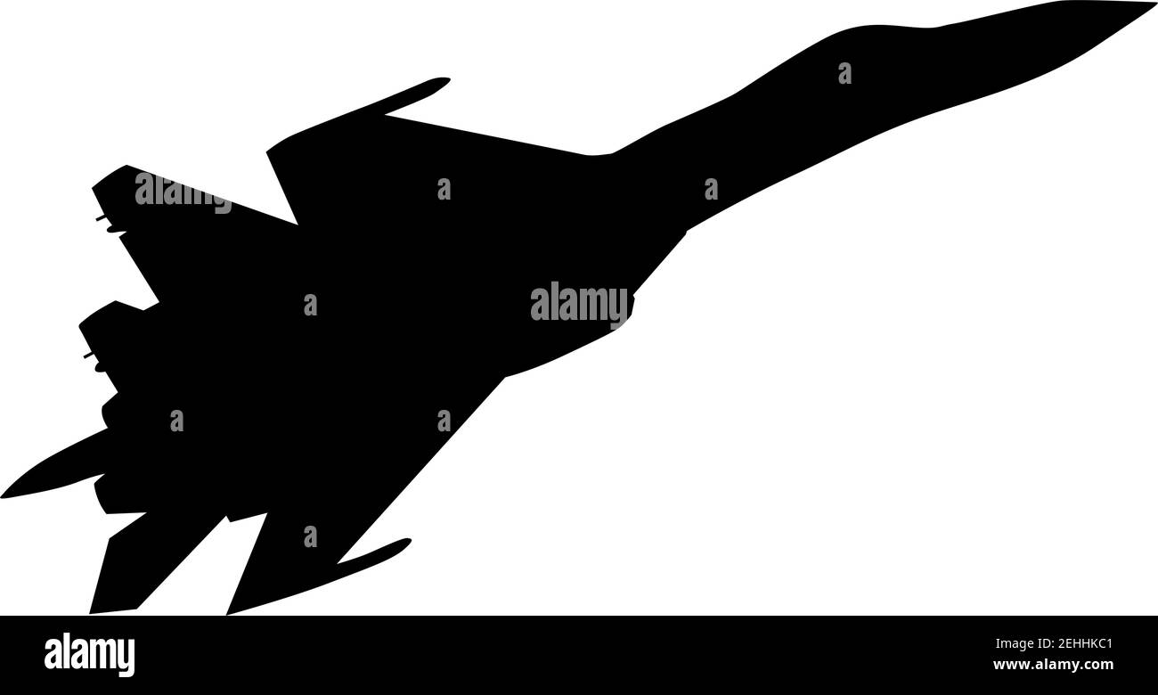 Silhouette military combat airplane on a white background Stock Vector ...