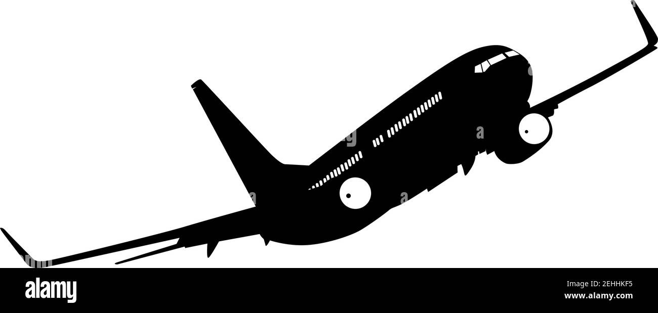 Silhouette passenger aircraft on a white background Stock Vector Image ...