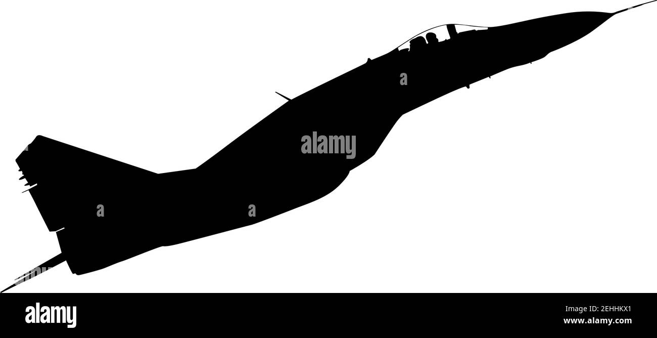 Silhouette military combat airplane on a white background Stock Vector ...