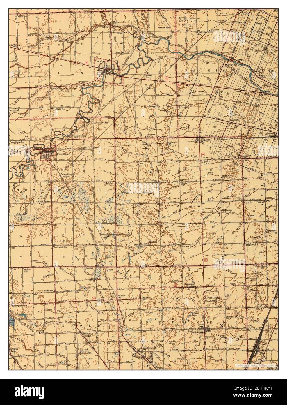 Dundee, Michigan, map 1941, 162500, United States of America by Timeless Maps, data U.S