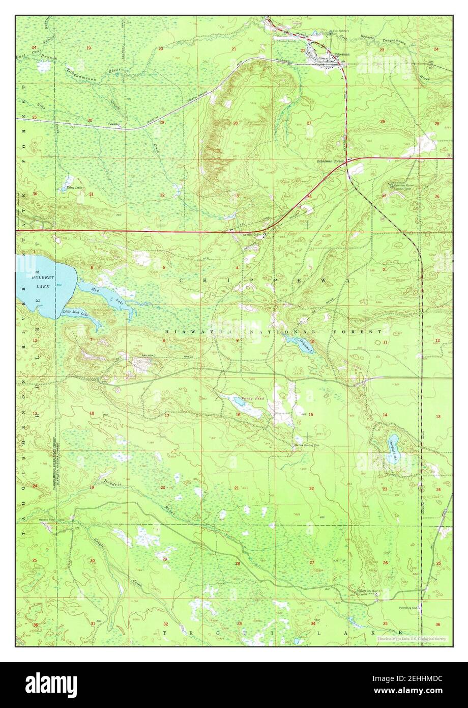 Eckerman, Michigan, map 1951, 124000, United States of America by Timeless Maps, data U.S