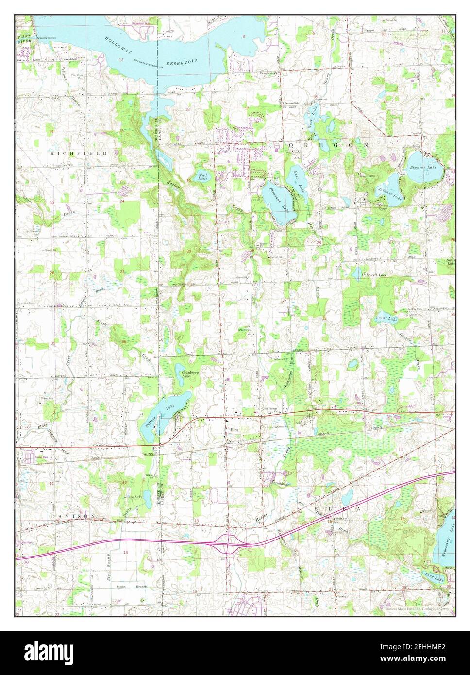 Elba, Michigan, map 1963, 124000, United States of America by Timeless