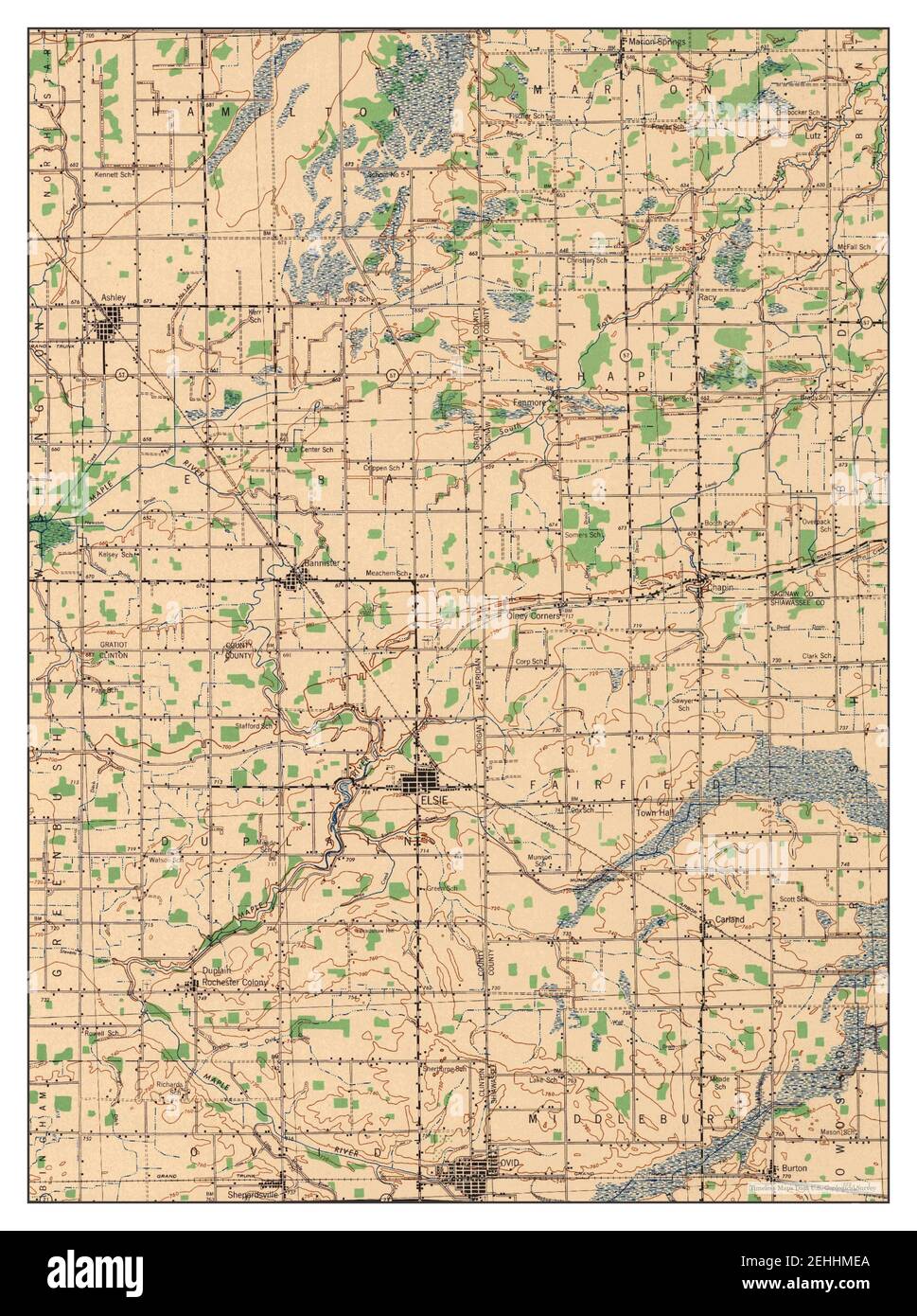 Elsie, Michigan, map 1943, 162500, United States of America by